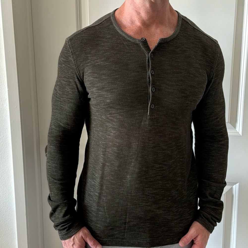 John Varvatos Henley Thin Sweater.